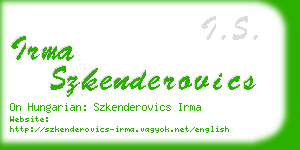 irma szkenderovics business card